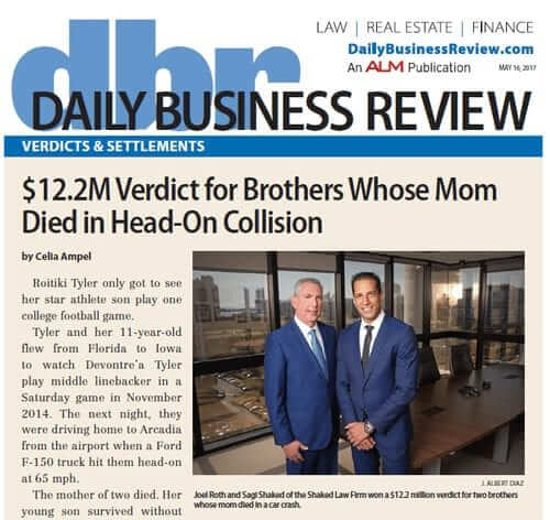 12.2 million recovered in Miami personal injury settlement
