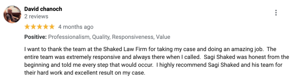 What Our Clients Say About Us - Shaked Law Personal Injury Lawyers - Miami, FL